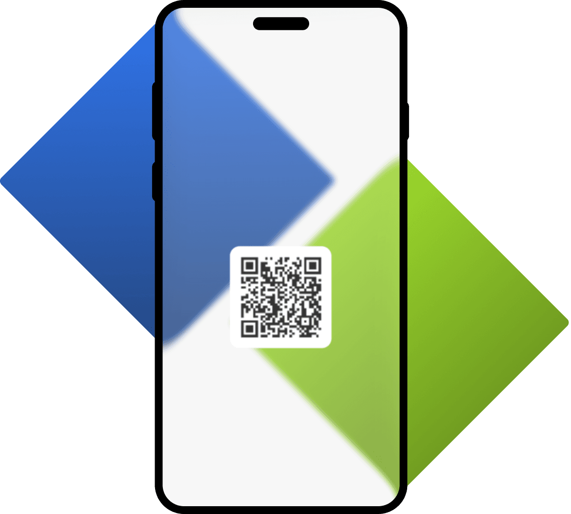 Smartphone met QR-code voor certificaatverificatie
